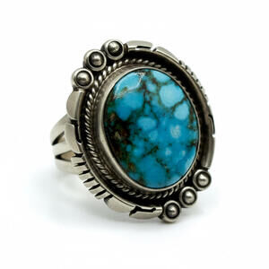 Authentic Handmade Navajo Daniel Benally Sonoran Gold Turquoise Ring – Size 7